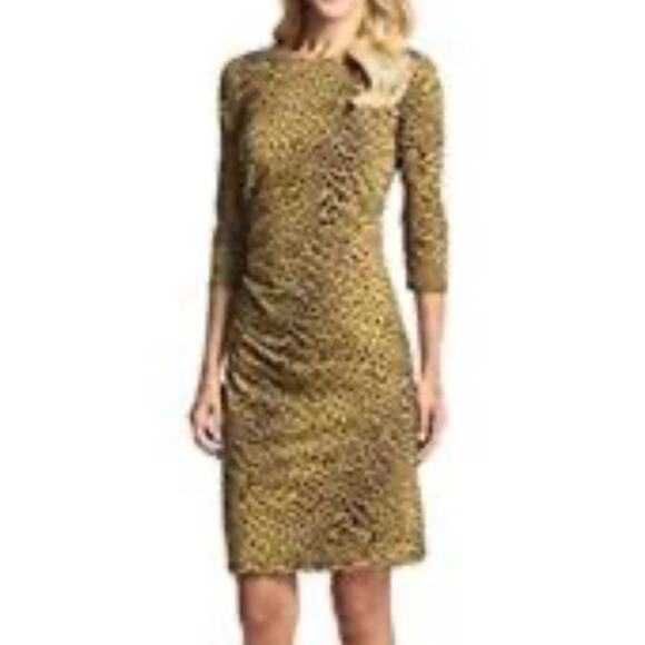 J. McLaughlin Leopard Print Boat Neck Mini Dress Size XS - Picture 1 of 7